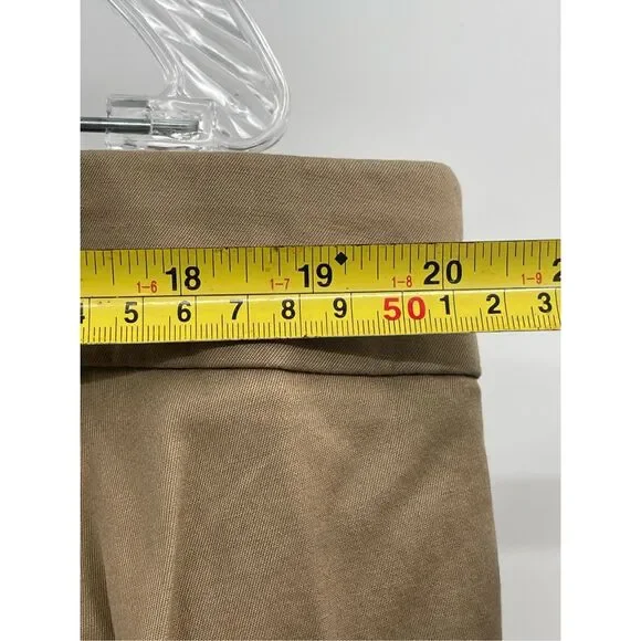 Talbots Cropped Capri Pants‎ Women Plus Size 20 Khaki Brown Tan Gold Button New - Picture 3 of 10